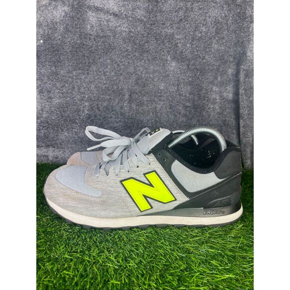 New Balance 574 WL574WTA Gray Neon Yellow Sneakers Women’s US 11 EU 43 - Picture 1 of 7